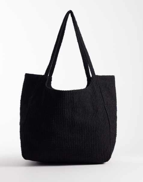 ASOS DESIGN textured tote in black - view 1