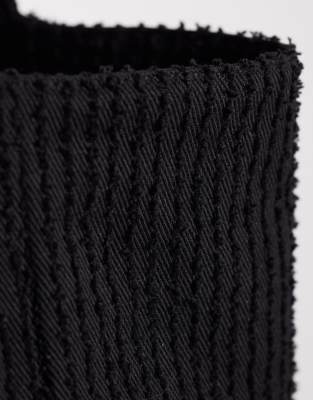 Asos Design Textured Tote In Black