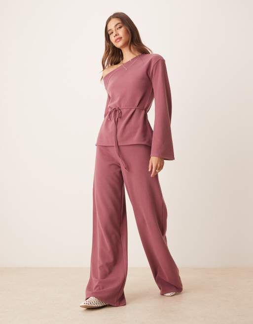 ASOS DESIGN textured trouser co-ord in wild ginger