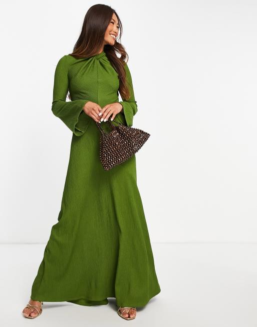 Asos long green dress hotsell