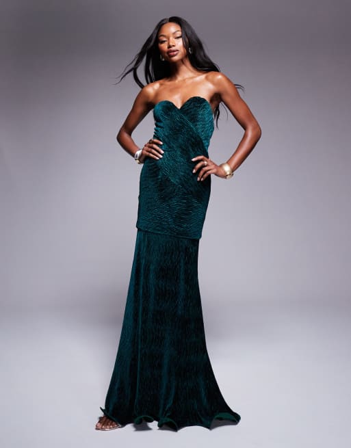 Bandeau maxi dress prom best sale