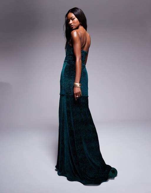 Forest green velvet maxi dress hotsell