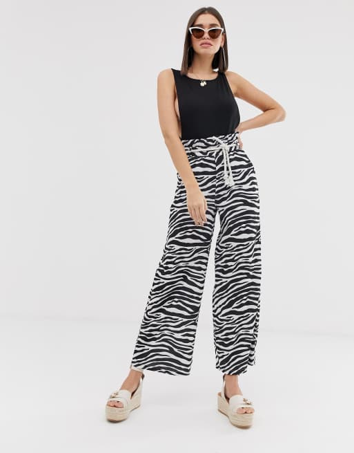 wide leg zebra pants