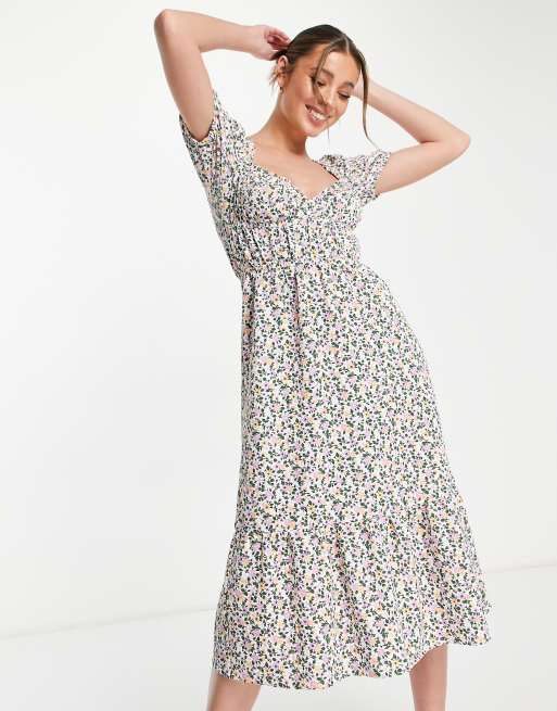 White ditsy floral clearance dress