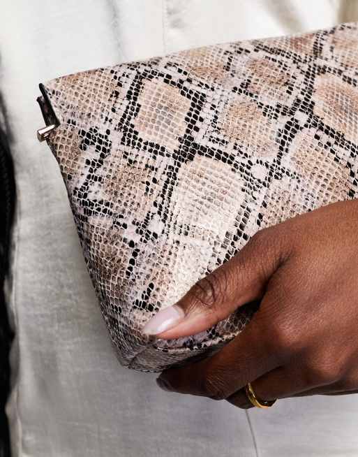 Snake print clutch bag online