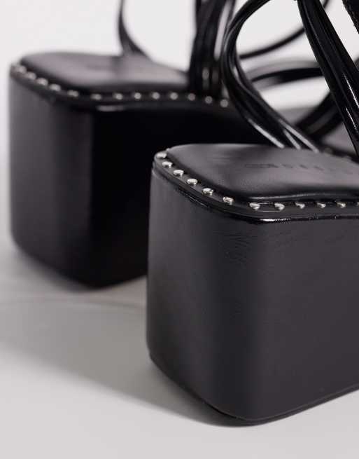 ASOS DESIGN - Thalia - Chaussures compensées minimalistes à entre-doigt - Noir, 3 de 4