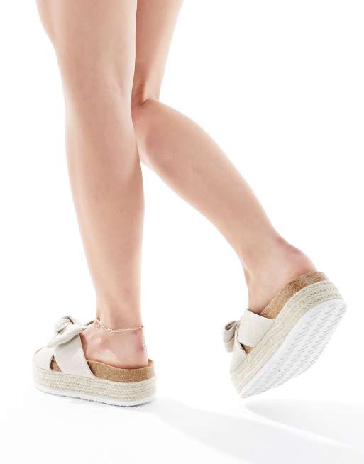 ASOS DESIGN Thankful Sandalen met plateauzool, strikdetail en