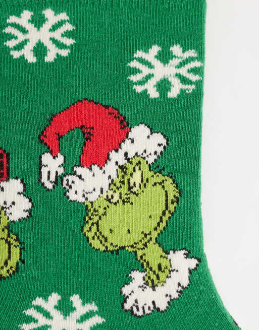 ASOS DESIGN The Grinch  2 pack christmas socks in green, 3 of 3