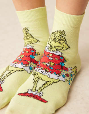 Asos Design The Grinch Christmas Socks In Orange