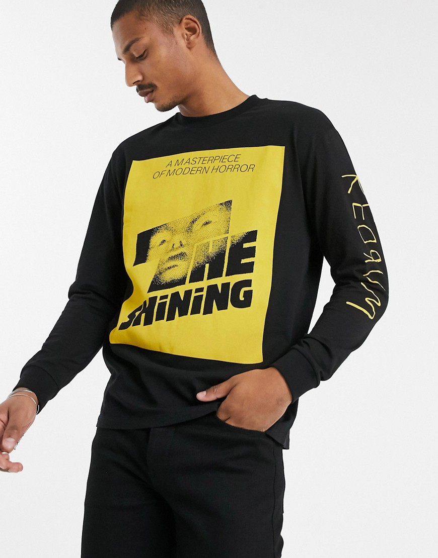 ASOS DESIGN - The Shining - T-shirt a maniche lunghe comoda con stampa sul davanti e sulla manica-Nero