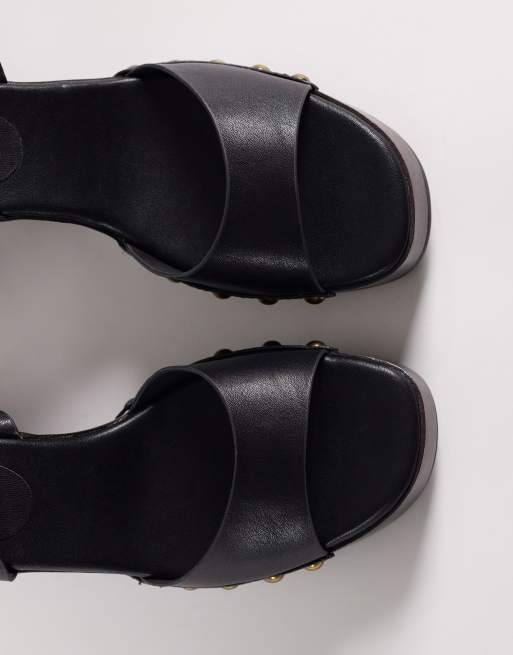 ASOS DESIGN – Thea – Czarne koturny o drewnianym wyglądzie, 4 z 4