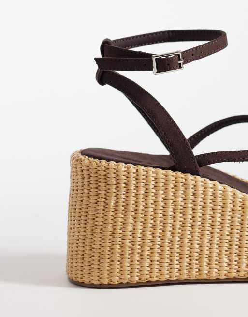 ASOS DESIGN - Thelma - Minimalistische sleehakken met bandjes in chocoladebruin, 3 van 4