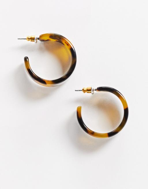 Thick Tortoiseshell Hoop Earrings