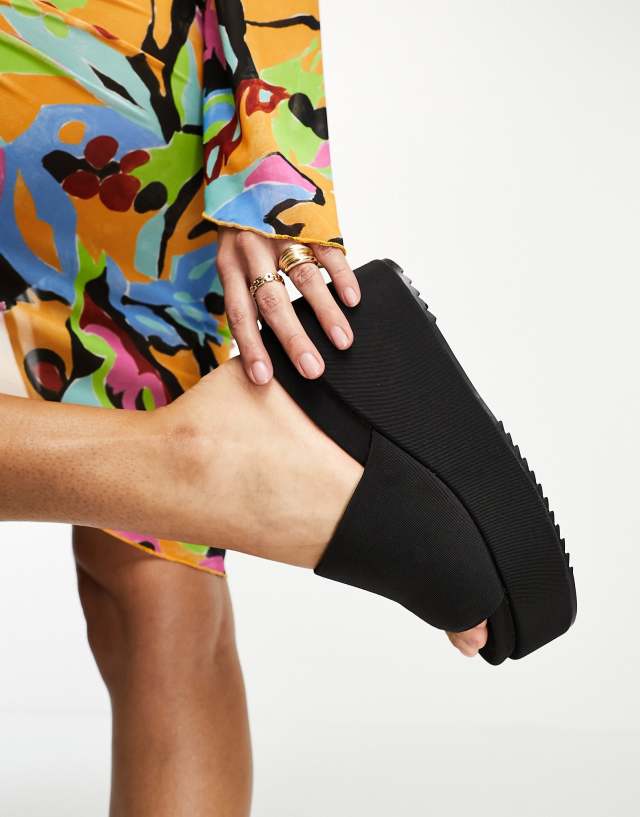 ASOS DESIGN Thierry mule wedges in black