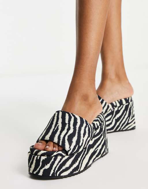 Zebra print wedges sale