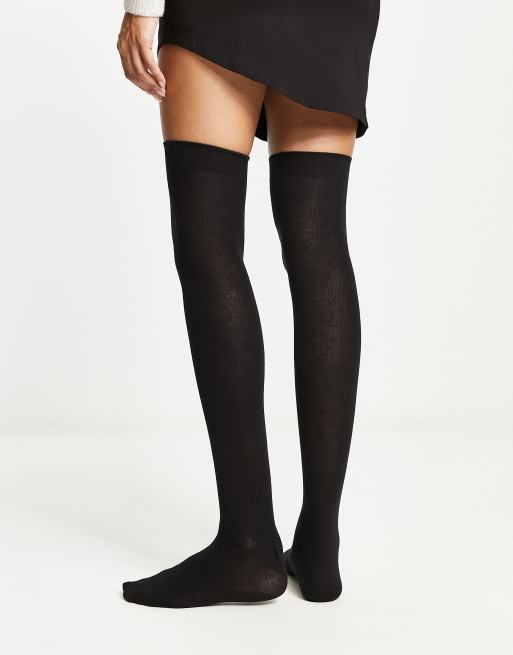 ASOS DESIGN thigh high socks in black ASOS