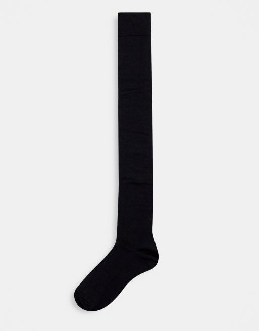 ASOS DESIGN knee high socks in black