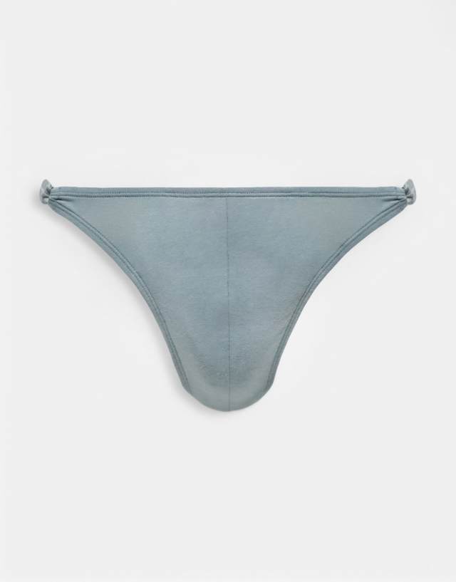 ASOS DESIGN thong in gray with ring detail