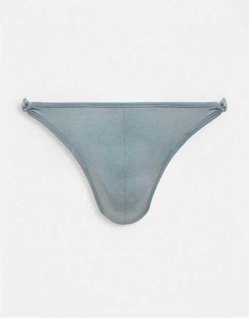 ASOS DESIGN thong in grey with ring detail