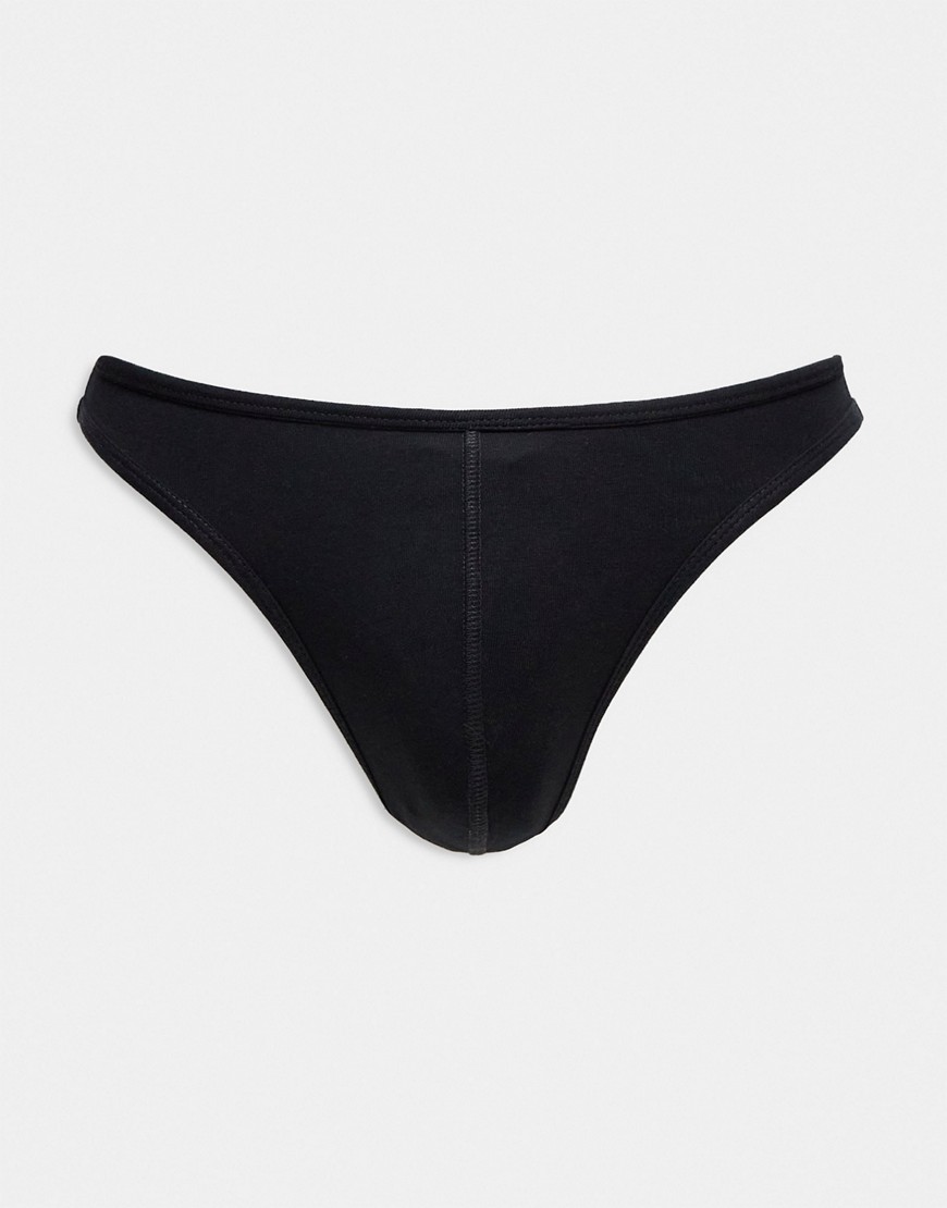 ASOS DESIGN thong with cut out detail in black