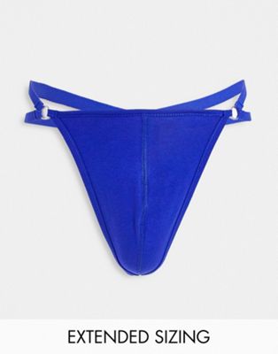 Thong with ring details in blue Asos Men Accessories Jewelry Rings 