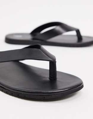 black leather thongs