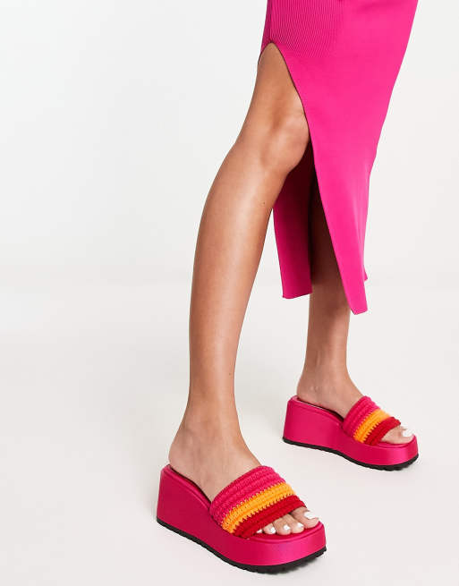 ASOS DESIGN – Thorpe – Klobige Mules in leuchtenden Farben mit flacher Plateausohle, 4 von 4