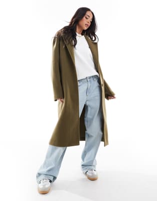 Asos Design Throw On Formal Coat In Green