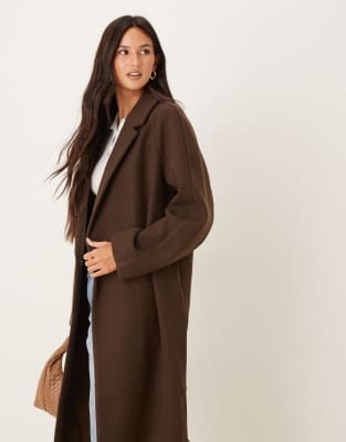 Asos Design Throw On Overcoat In Brown