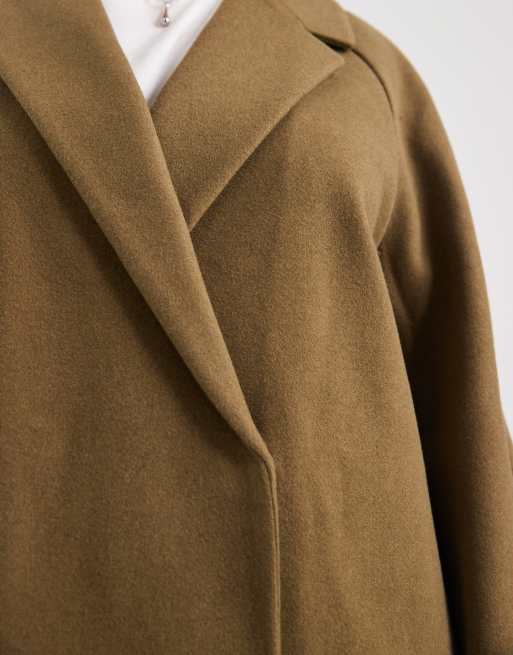ASOS DESIGN throw on overcoat in olive