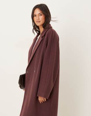 Asos Design Throw On Overcoat In Brown