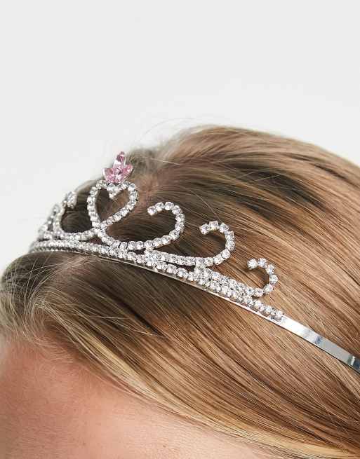 ASOS DESIGN - Tiara met doorzichtige en roze edelsteentjes, 2 van 4