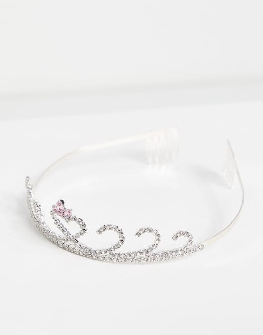 ASOS DESIGN - Tiara met doorzichtige en roze edelsteentjes, 4 van 4
