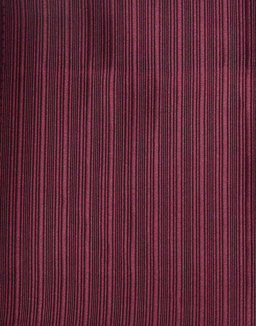 ASOS DESIGN tie and pocket square in burgundy stripe, 3 of 3
