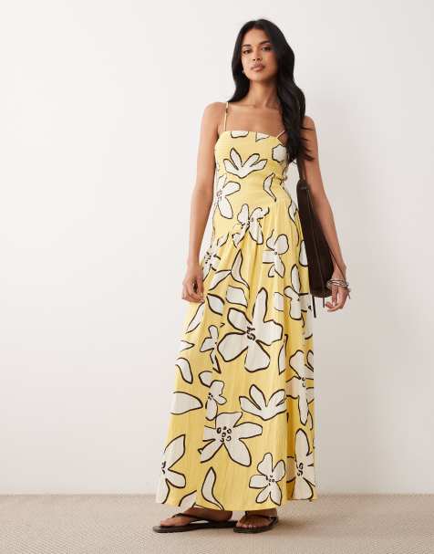 navy blue dress for baby girl Butter Yellow Floral Flourish