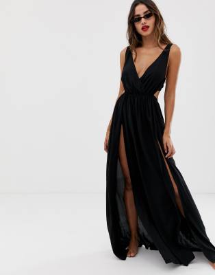 maxi front split dress