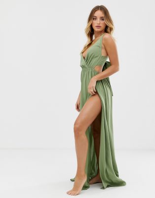 maxi front split dress