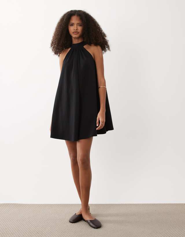 black tie dresses asos Design - Mini Dress - Women - Cotton/Spandex - 2 US Elevate your look effortlessly forLoop Black Zara Long Sleeve Rental Duration:16 days
