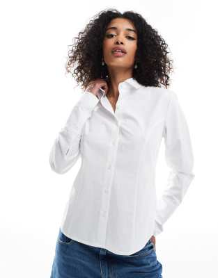 Asos Design Tie Back Fitted Shirt