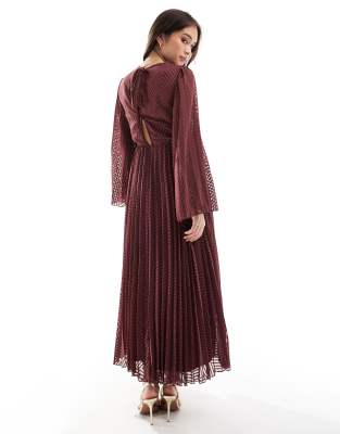 asos design embroidered pleated midi dress with fluted sleeve Asos Design Embroidered Pleated Midi Dress With Fluted Sleeve New Arrivals