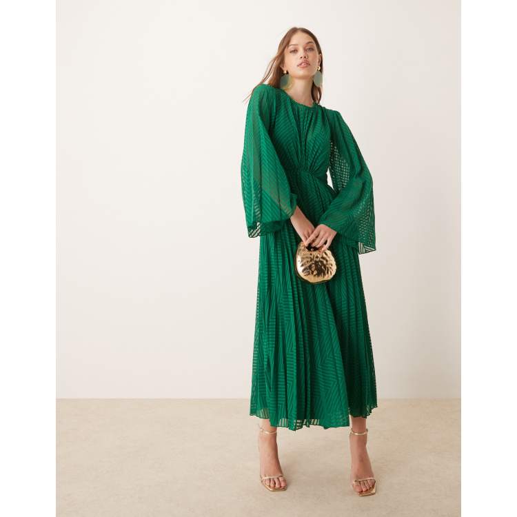 open lace back dress Havana One Shoulder Ruffle Top in Deep Green Deep Green / Xs
