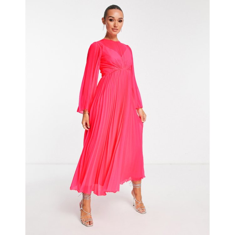 ASOS DESIGN Maternity Textured Twist Front Pleated Midi, 56% OFF