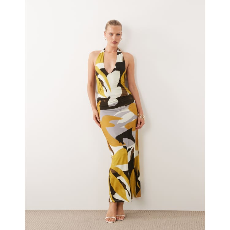 ASOS Design - Tie Back Halter Midi Dress - Women - Viscose/Elastane - 12 US