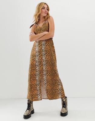 asos leopard print maxi dress