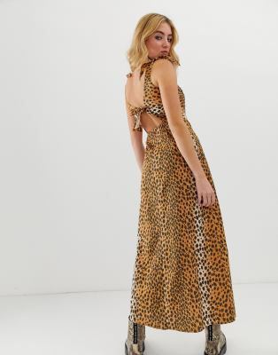 asos leopard print maxi dress