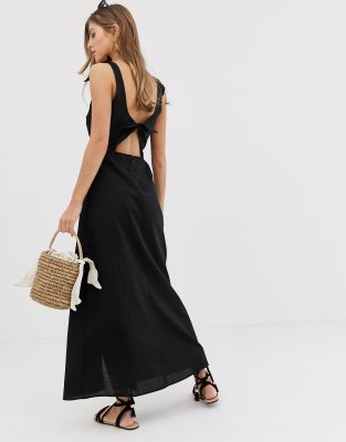 linen tie back dress