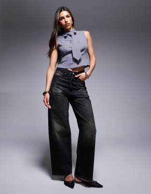 Asos Design Tie Detail Sleeveless Shirt In Multi