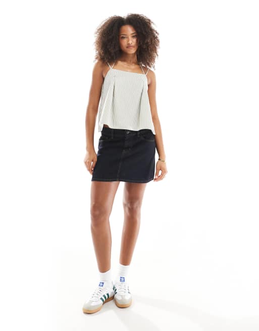 ASOS DESIGN tie detail volume cami in stripe, 2 of 4