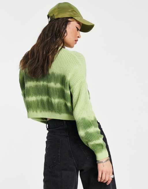 ASOS DESIGN tie dye jumper in green