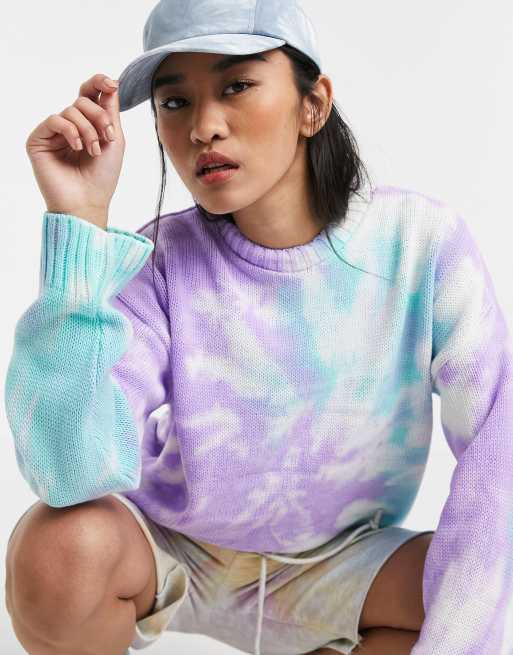 ASOS DESIGN tie dye jumper in lilac | ASOS